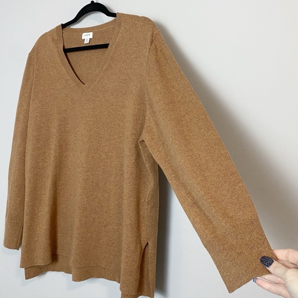 J. Crew Wool Blend V-Neck Tunic Sweater - Picture 7 of 11